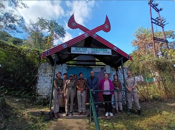 (Right to left): Dr Sanjay Kumar Shukla, IFS (4th) and Dr C ZupeniTsanglai, IFS (3rd) with BTCBC staffs.