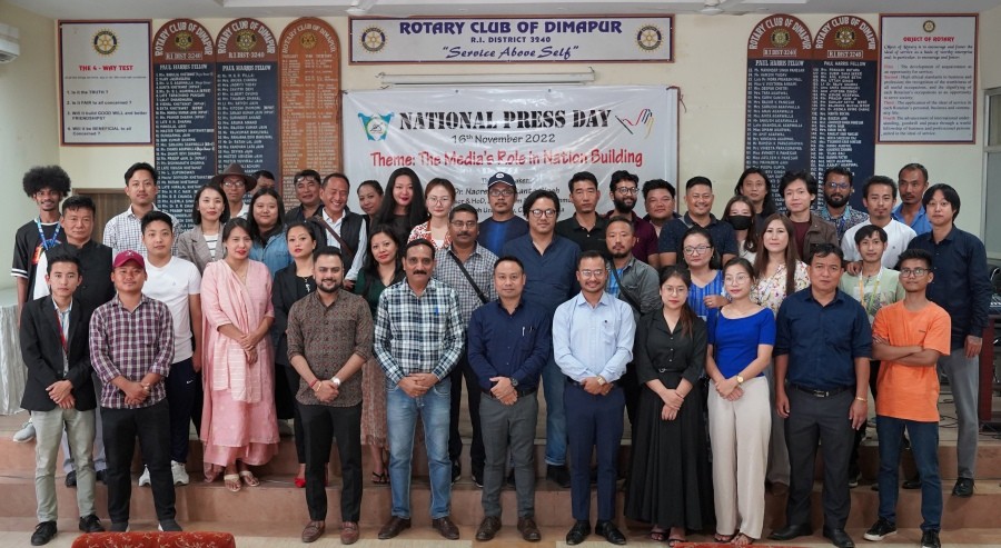 Members of DPC along with media persons on the occasion of National Press Day held at Rotary Club, Dimapur on November 16.