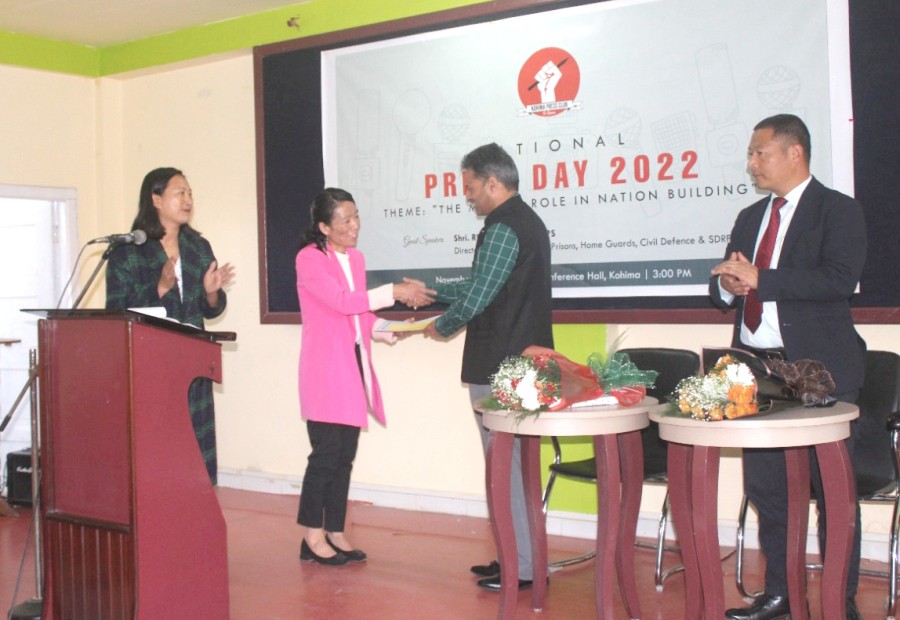 Vishü Rita Krocha was conferred the KPC Impact Journalism Award 2022 on November 16. (Morung Photo)