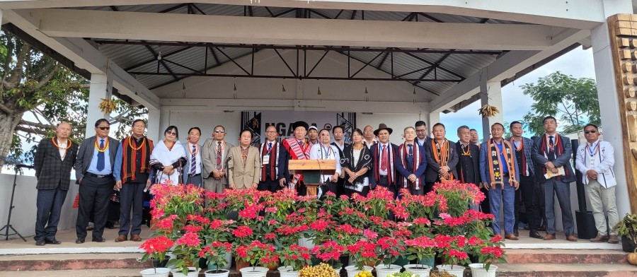Dignitaries during Ngada Mini Hornbill Festival 2022 at Tesophenyu New on November 27. (Morung Photo)