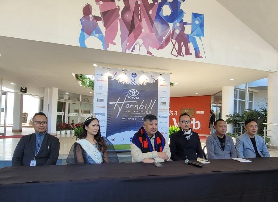 Abu Metha with others during press conference at RCEMPA, Jotsoma on November 26. (Morung Photo)