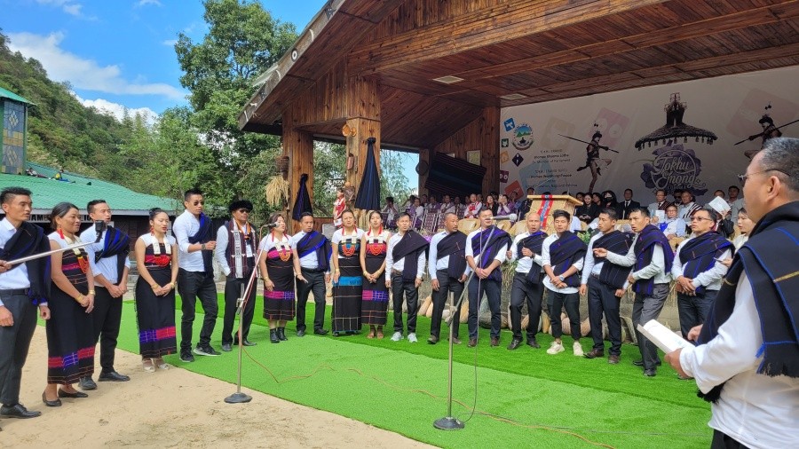 The Morung Express presents glimpse of Tokhu Emong 2020 celebration at Naga Heritage Village Kisama, near Kohima on November 7. Organized by Kohima Lotha Hoho (KLH), the festival was marked by victory dance, folk songs, tug of war, traditional fire making competition etc. Kohima Lotha Eloe Ekhüng, Kohima Mekokla Ekhüng, Tsüngiki Cultural Club and others performed at the celebration. (Morung Photo)