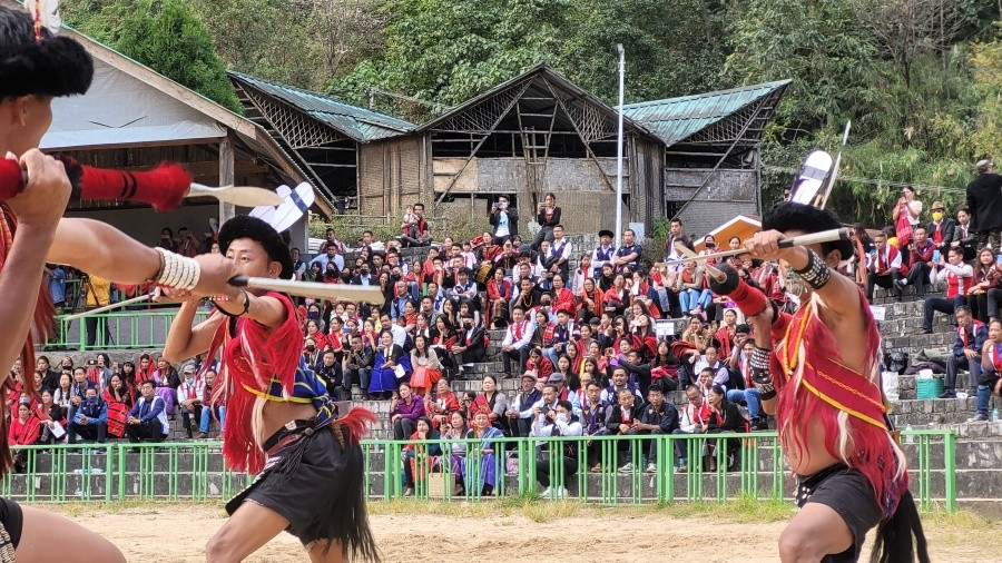 The Morung Express presents glimpse of Tokhu Emong 2020 celebration at Naga Heritage Village Kisama, near Kohima on November 7. Organized by Kohima Lotha Hoho (KLH), the festival was marked by victory dance, folk songs, tug of war, traditional fire making competition etc. Kohima Lotha Eloe Ekhüng, Kohima Mekokla Ekhüng, Tsüngiki Cultural Club and others performed at the celebration. (Morung Photo)