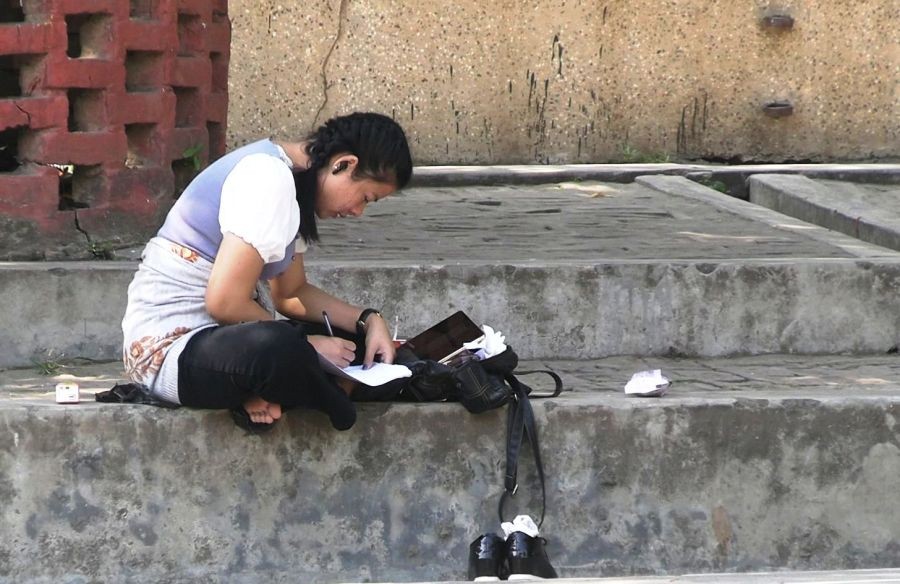 A candidate for the CSRE at one of the exam centres in Dimapur on November 11. (Morung Photo)