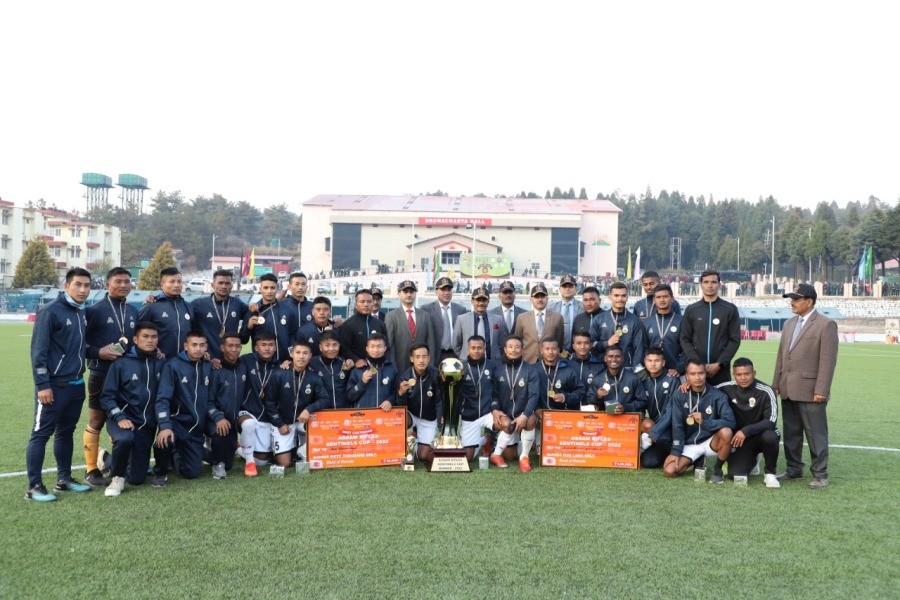 Winners of NE Sentinels football cup with others