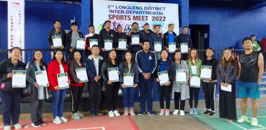 Winners of the inter departmental sports meet in Longleng.