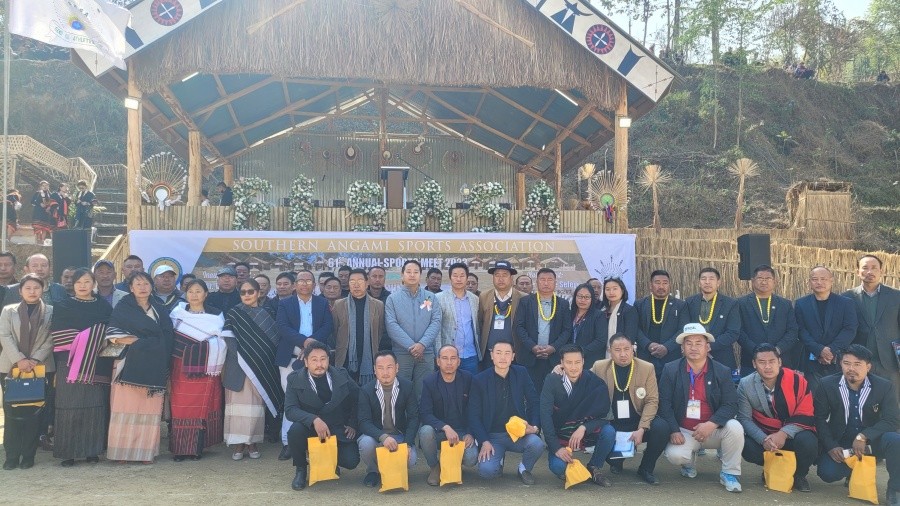 Officials at the 61st annual sports meet of SASA at Phesama on January 25. (Morung Photo)