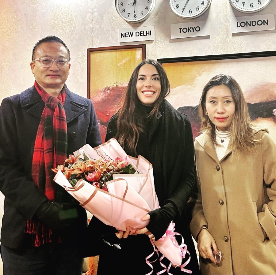 Gloria Campaner with Theja Meru and Khyochano TCK.