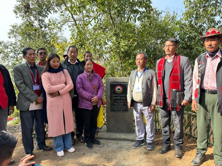 Nagaland Advisor for Fisheries & Aquatic Resources, Evaluation, Economics & Statistics, L Khumo and others during the inauguration of a heath Sub-Centre at Longtsunger village.