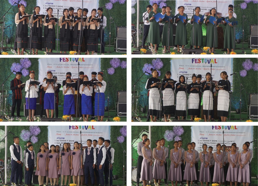 Children participating in the singing competition during the SABAK 7th Children Festival on January 14 in Mudutsughomi Baptist Akukuhou (Kilomi). The three-day event will conclude on January 15, Sunday. (Morung Photo)