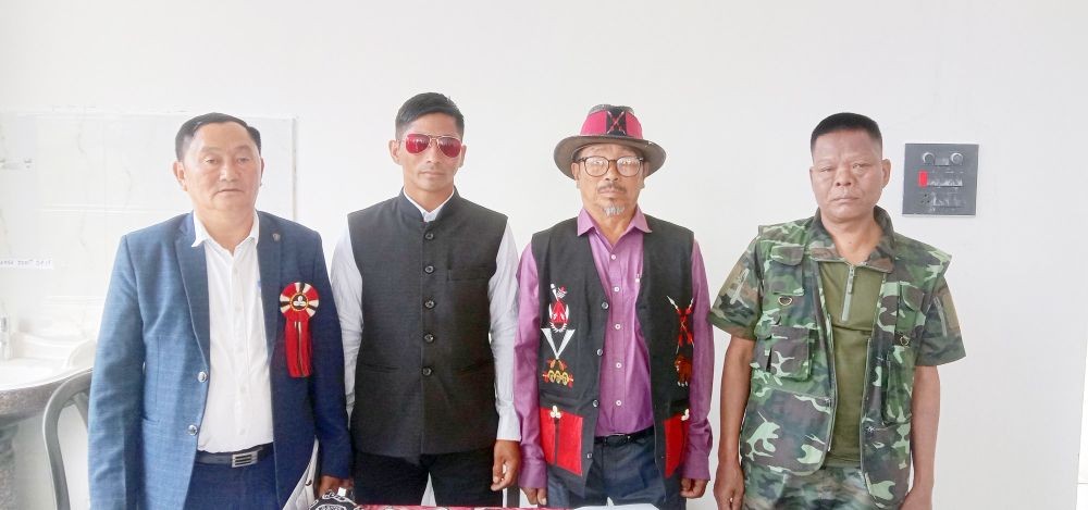 (From Left to right) Zheito Murumi, Public Relations and NGO Kilonser; Khone Lachumong Chang, Deputy Home Kilonser; Luyamba Yimchung, President; and Lt Gen Pangging Konyak, Deputy Army Chief on February 8. (Morung Photo)