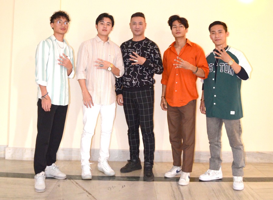 (From left): Tiatemsu Imchen, Nikato Tamang,Nise Meruno, Merenzungba Longkumer and Kevi Zumvü. (Morung Photo)