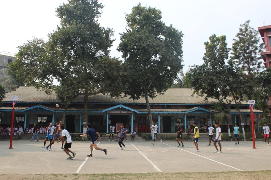 A cestoball match being played at the Pranabananda Women’s College in Dimapur.