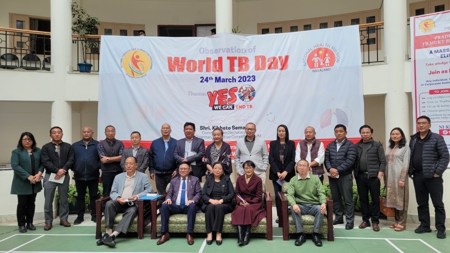 Y Kikheto Sema and others during the observance of World TB Day held in Kohima on March 24. (Morung Photo)