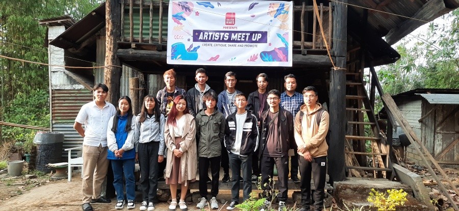 Artists from Mokokchung pose for lens at the Artist Meet organized by Creative Hearts Mokokchung village on March 25. (Morung Photo)