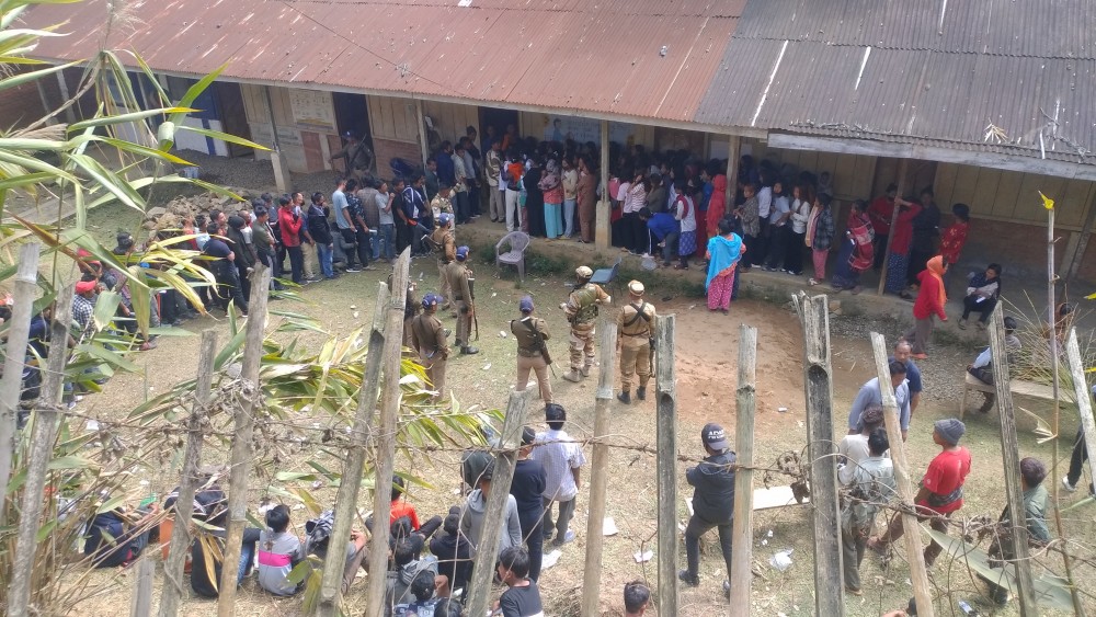 Electors casting their vote in different polling stations across Longleng district on February 27. (Photo Courtesy: CEO Nagaland)