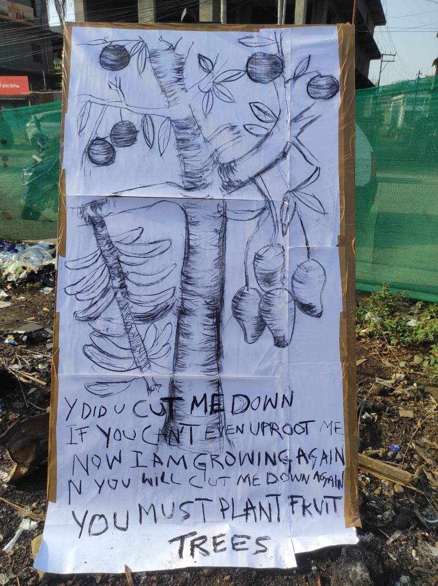 The artwork displayed at the pavement area near Supermarket, Dimapur on March 29.