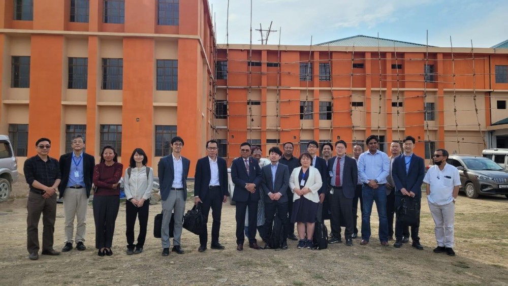JICA team with officials from Department of Health and Family Welfare during the inspection at NIMSR Kohima on April 26. (Morung Photo)