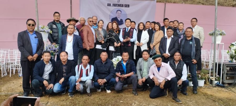 MLA Jwenga Seb with others during the thanksgiving programme on March 31 at Tesophenyu.