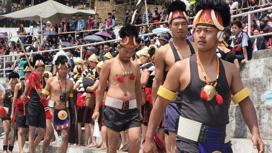 Colorful celebration of Aoleang was held at Naga Heritage Village Kisama near Kohima on April 4.  festival was hosted by Mopong Hongkong Union Kohima and organized by Konyak Union Kohima. Aoleang is the premier festival of Konyak Nagas. (Morung Photo)