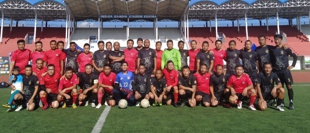 Players of All Blacks FC and Unity FC on May 29