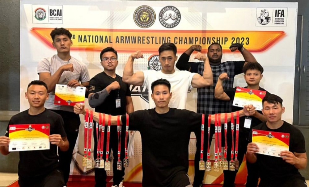Winners of Team Nagaland at 3rd National Arm-Wrestling Championship