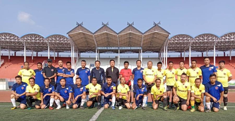 Players of Mustang FC and Secretariat United FC on May 8
