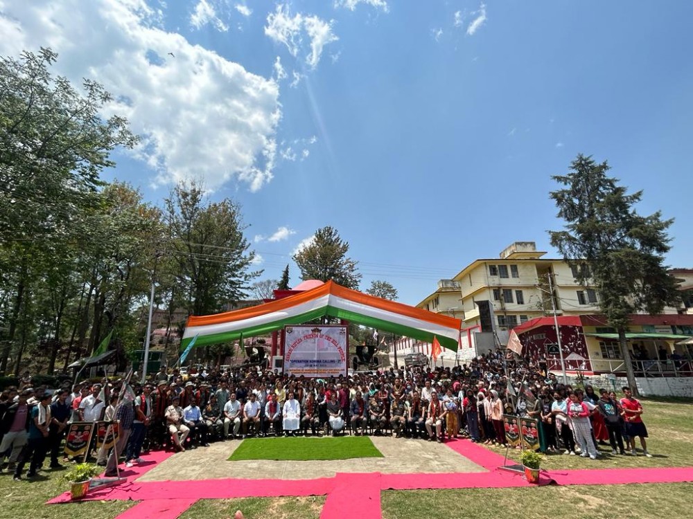 The reception programme for 553 persons brought back from Manipur on May 10 at 1st Assam Rifle camp Kohima. (Morung Photo)