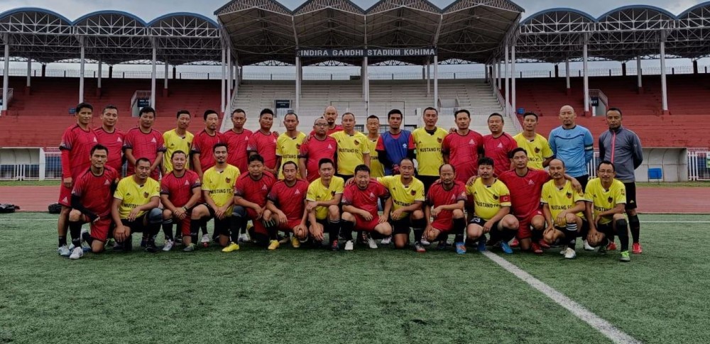 Players of Mustang FC and Gethemgo on June 14
