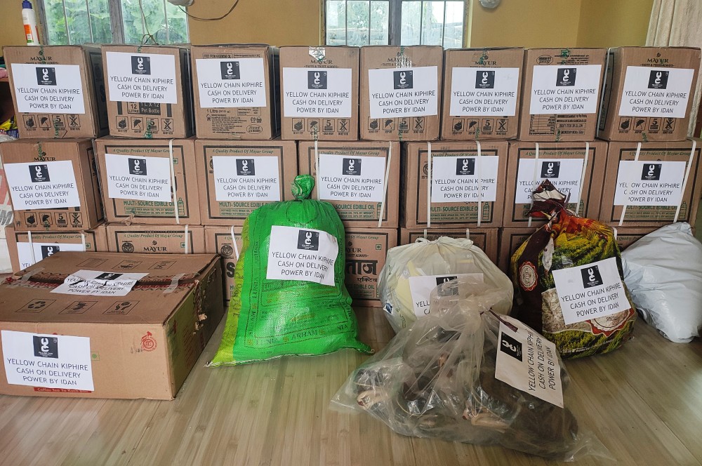 Yellow Chain, Kiphire has been engaged in home delivery of essential needs, products and items door to door at villages and towns.