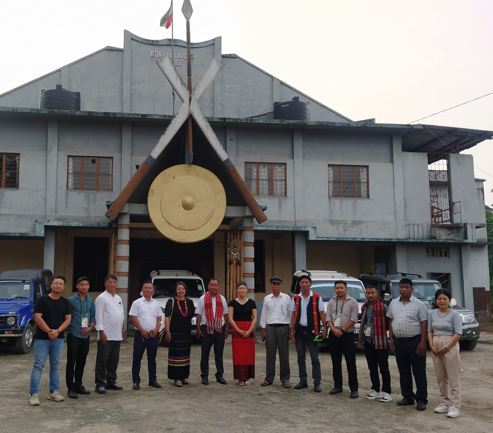 Officials of the Konyak Union with members of the FNR and the RRaD team in Mon on June 2.