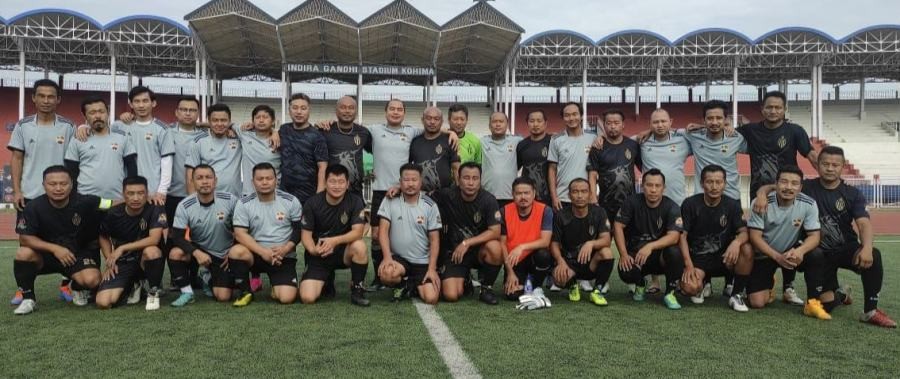 Players of Orient FC and All Blacks FC on June 7
