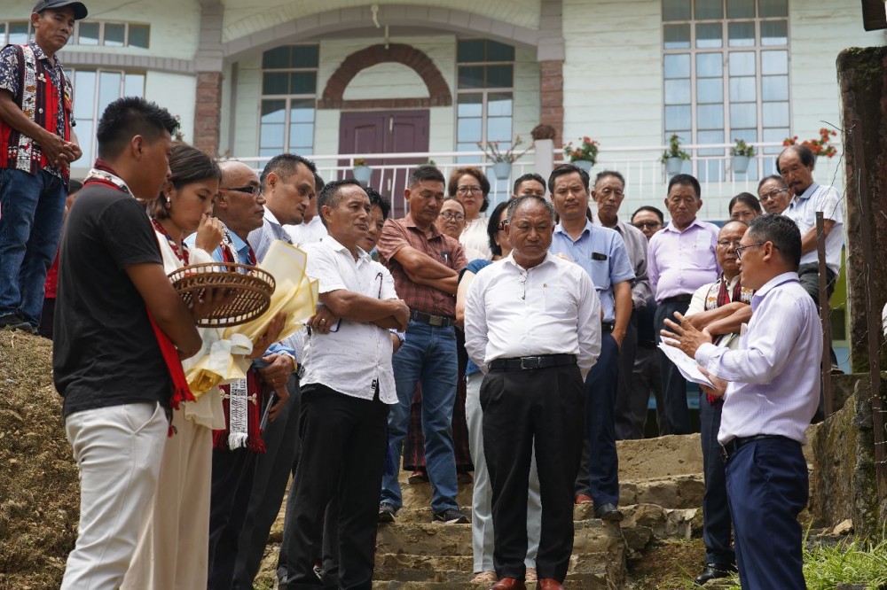 Officials and others during the inaugural programme of the Mushroom Spawn Lab inaugurated at Khensa village on June 9. (Morung Photo)