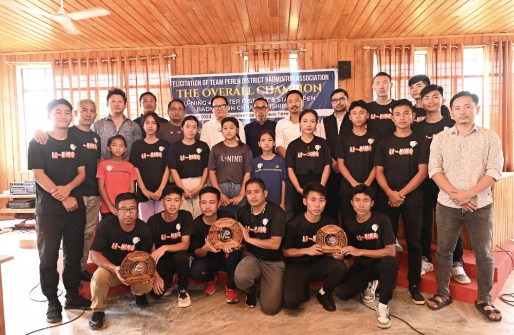 TR Zeliang and others with PDBA team during felicitation programme on July 18.