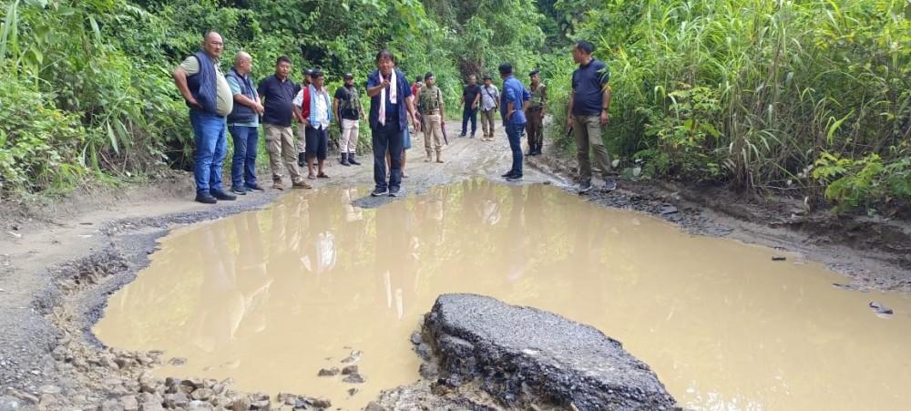 Advisor for Transport and Technical Education, Temjenmenba visited the NH-702D for spot verification and inspection of the ongoing work progress on July 15.