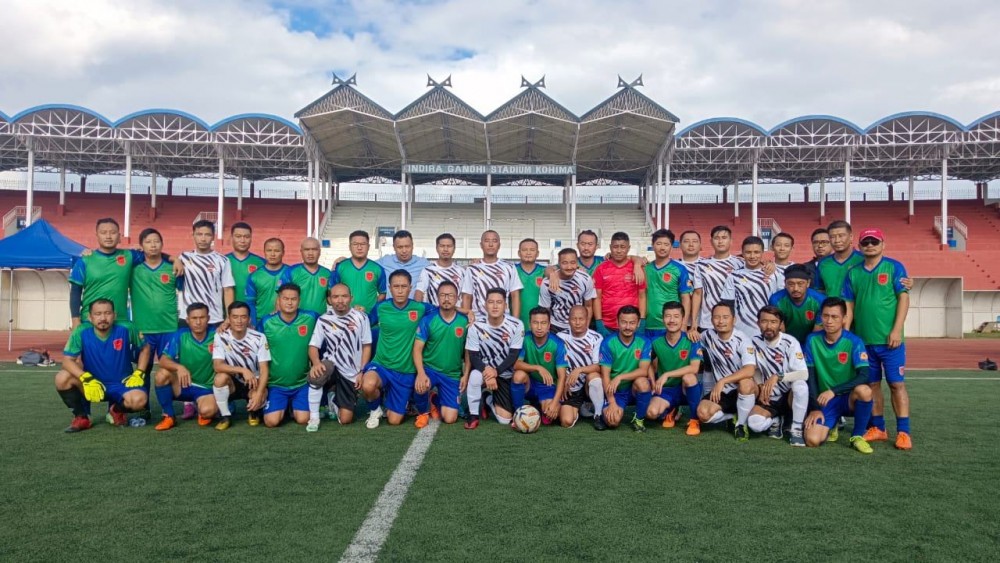 Players of Morung United FC and Vanguard FC (Old Boys) on July 5.