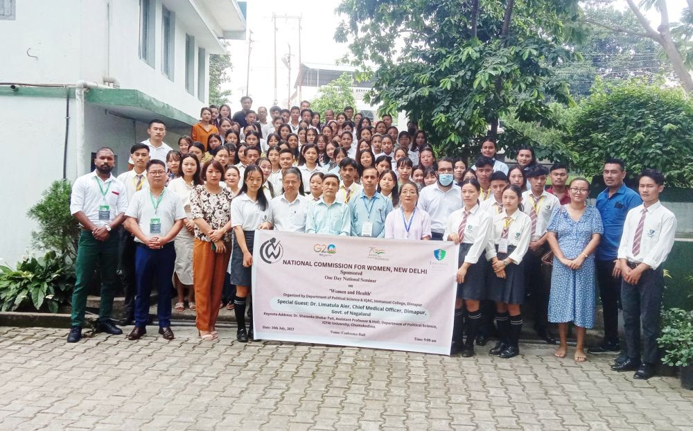 Faculty and students of Immanuel College, along with resource persons and others, after a National Seminar on Women and Health held under the patronage of the National Commission for Women at the college on July 10. (Morung Photo)