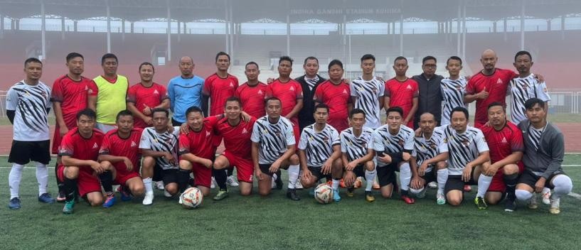 Players of Gethemgo FC and Vanguard FC (Old Boys) on August 7.