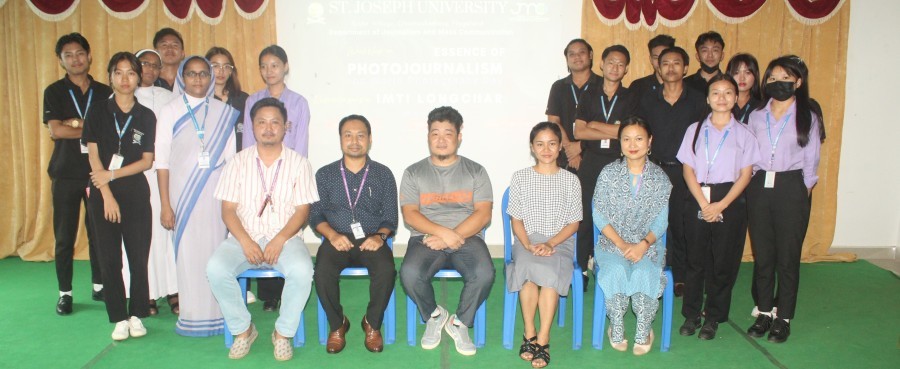 Resource person Imti Longchar from The Morung Express and faculties, students from the department of journalism and Mass communication on August 19.