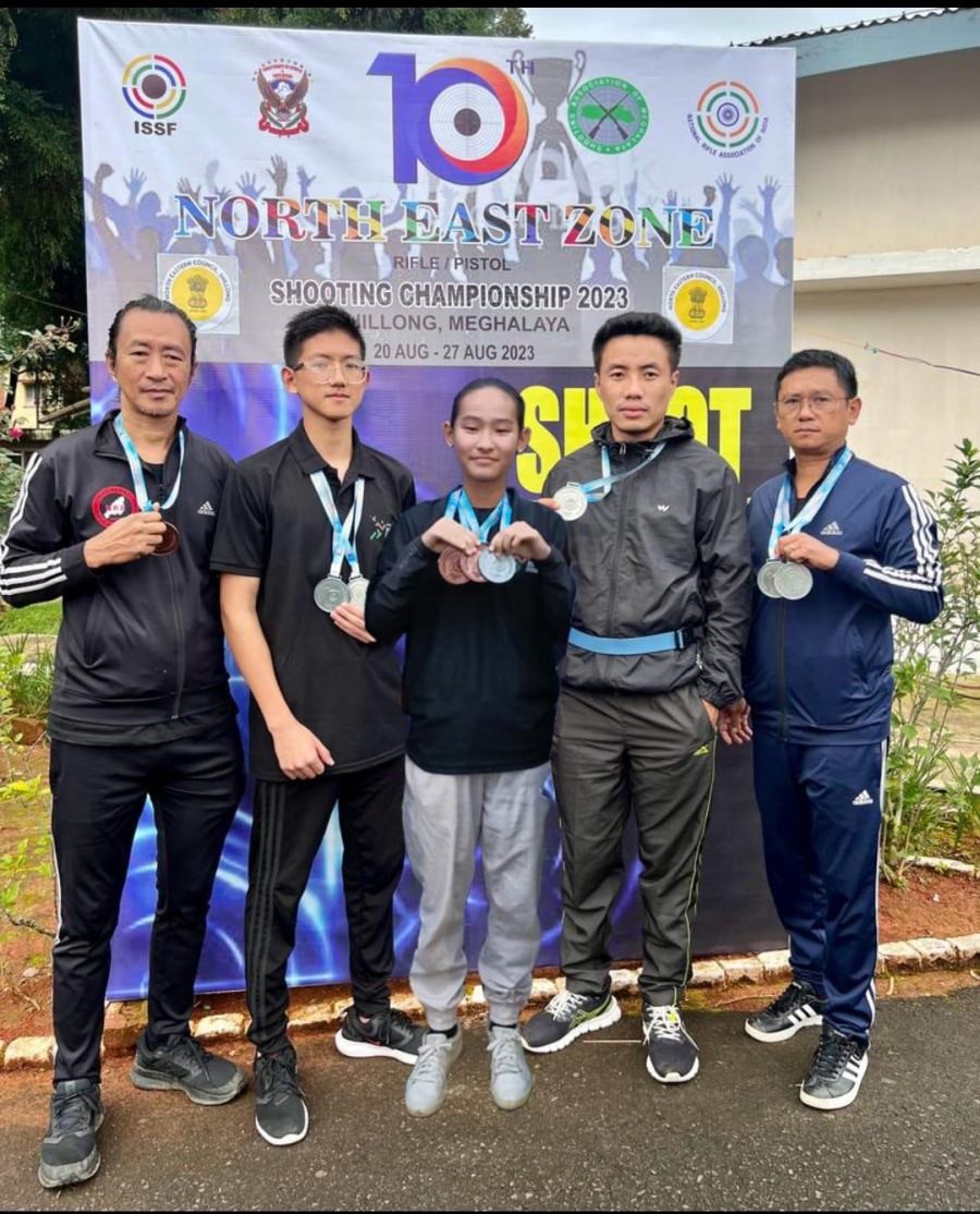 The shooters from Nagalad who won medals at the 10th North East Zone Shooting Championship 2023.