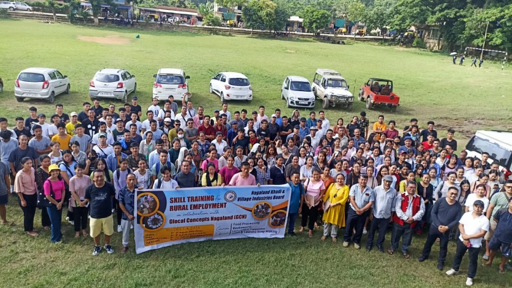 Resource persons and others with trainees on August 11 at Medziphema.