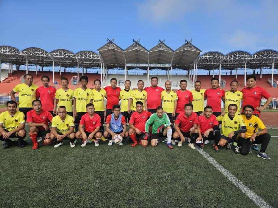Players of Unity FC and Mustang FC on August 30.