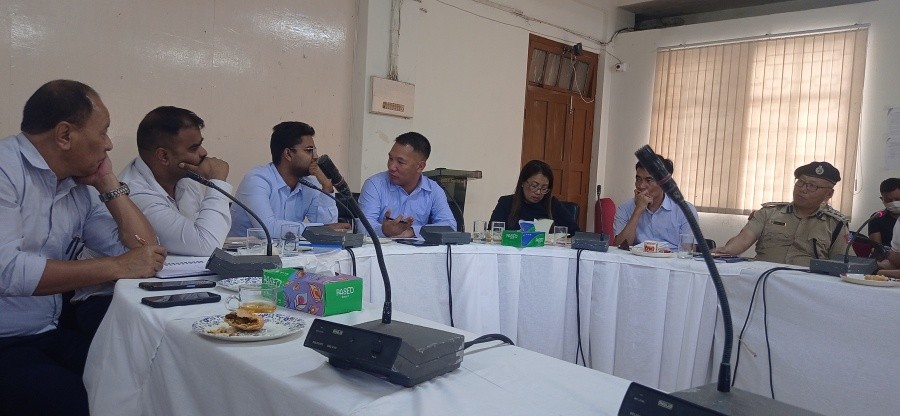 Nagaland Minister for Health and Family Welfare, P Paiwang Konyak addresses emergency meeting held to discuss the surge in dengue cases in the Conference Hall of DC Dimapur on September 20. (DIPR Photo)