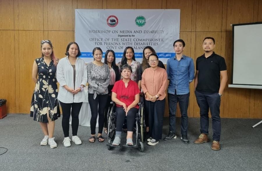 State commissioner for Persons with Disabilities (PwDs), Diethono Nakhro with media persons during the workshop on Media and Disability in Kohima on September 13. (Morung Photo)