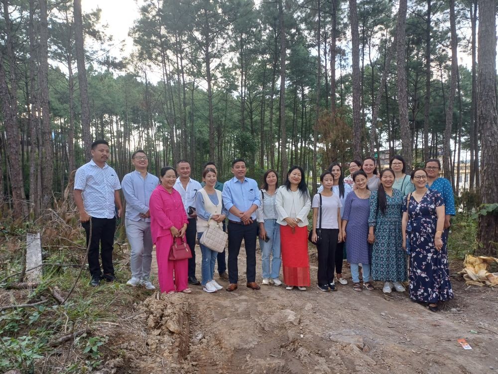 Nagaland Minister for Housing & Mechanical Engineering, P Bashang Chang with other officials during his visit to the project sites.