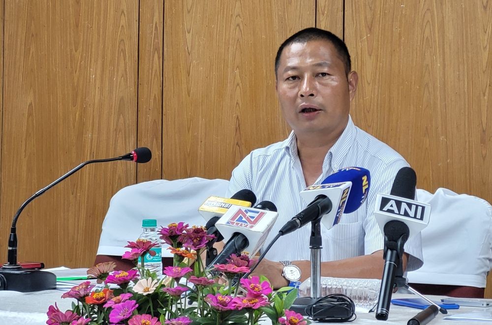 Advisor Dr Kekhrielhoulie Yhome addressing the press conference in Kohima on September 4. (Morung Photo)