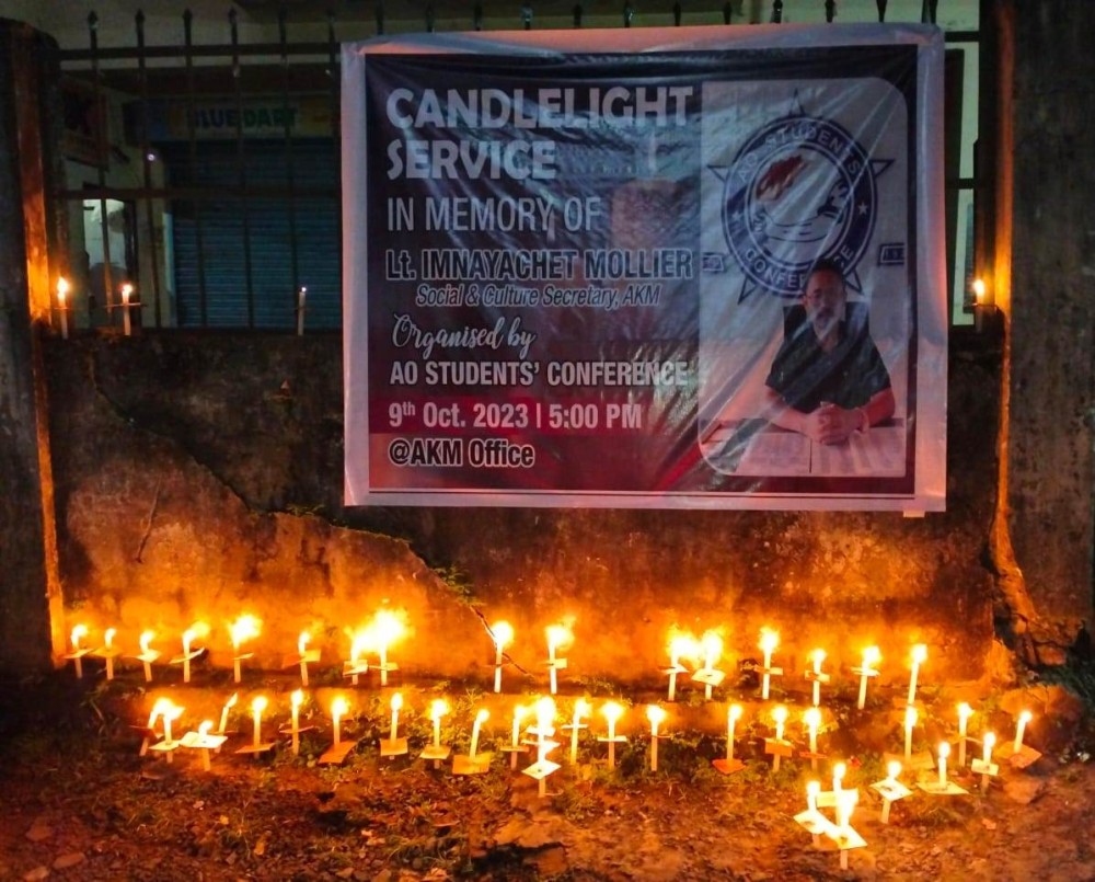 A candlelight service in memory of Imnayachet Mollier was held in Mokokchung on October 9. (Morung Photo)