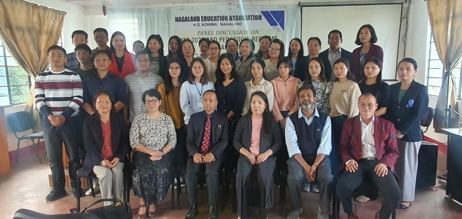 NEA officials and others during panel discussion on NEP 2020, Pedagogic Reforms in Nagaland on October 13. (Morung Photo)