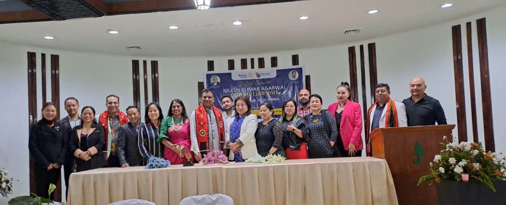 District Governor Nilesh Kumar Agarwal along with members of the Rotary Club of Kohima and others during the former’s official visit on October 15.
