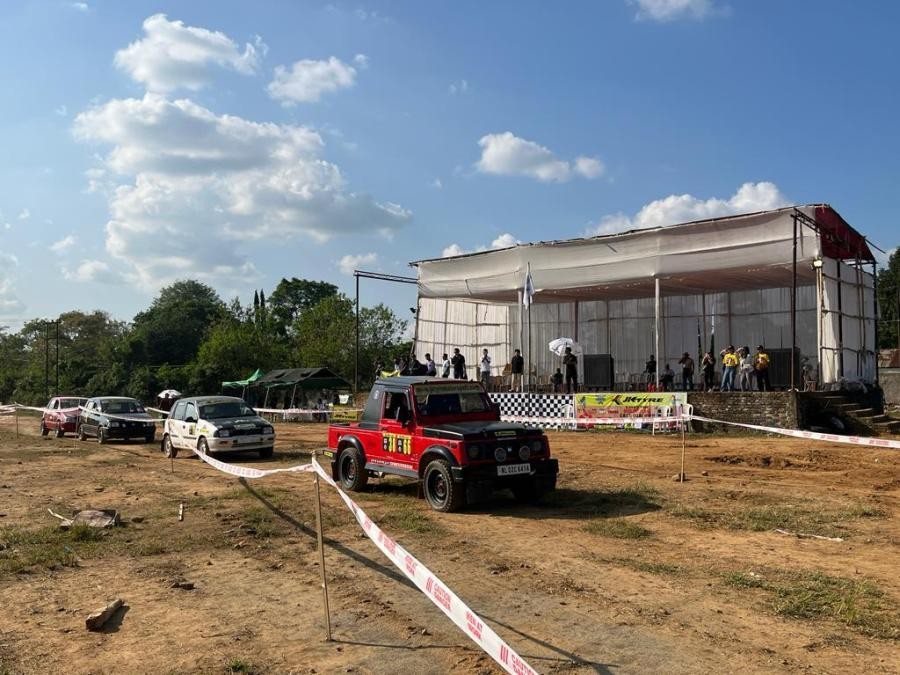 Participants undertaking a trail run during the Indian National Autocross Championship (INAC) 2023 for ‘East Zone’ at Agri Expo ground, Chümoukedima on October 27. (Morung Photo)